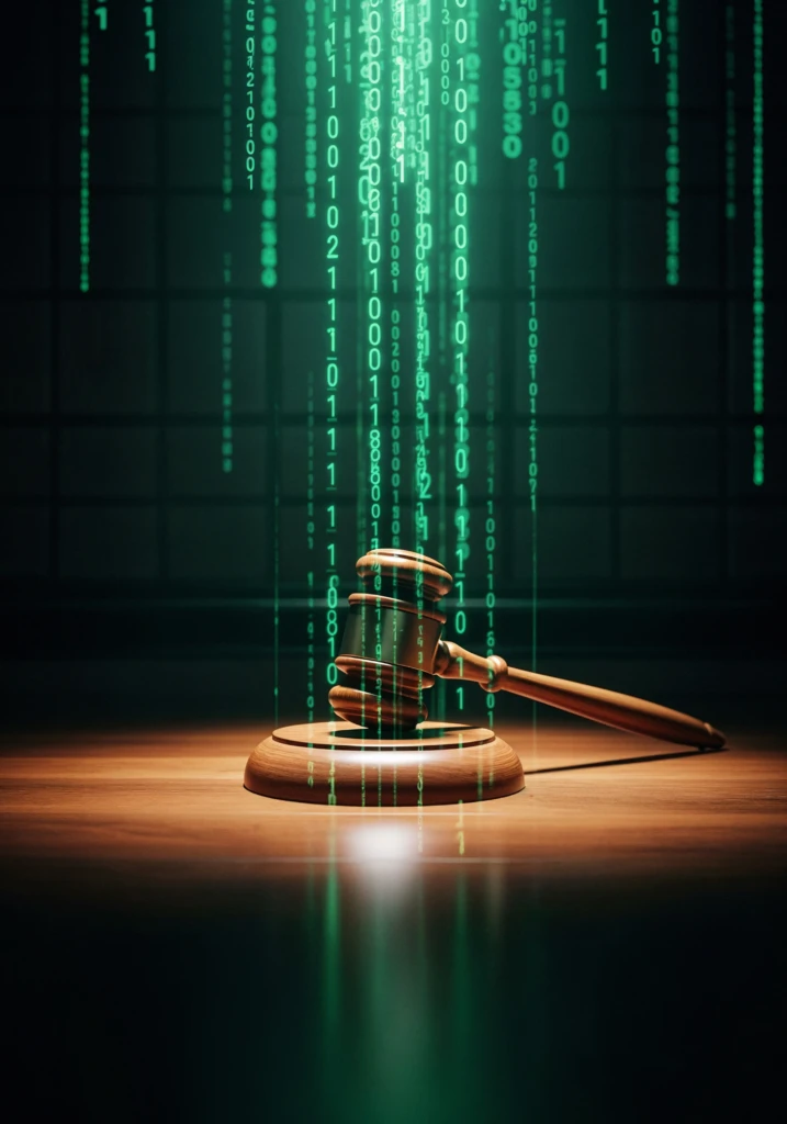 digital-justice-gavel-binary-code